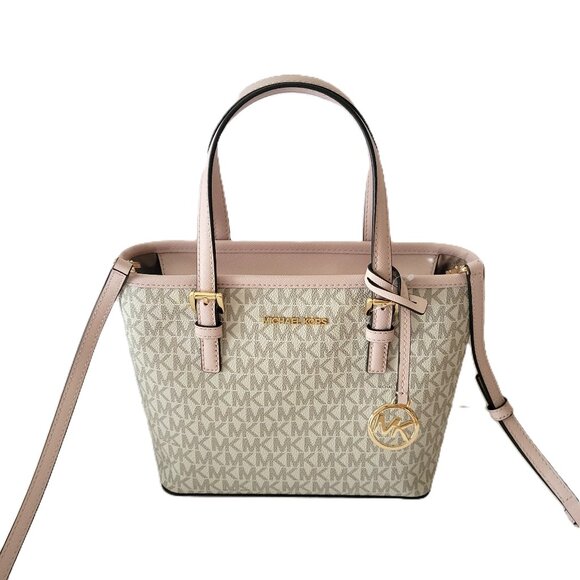 Michael Kors Jet Set Travel XS Carryall Convertible Top Zip Tote Vanilla MK - Picture 1 of 7